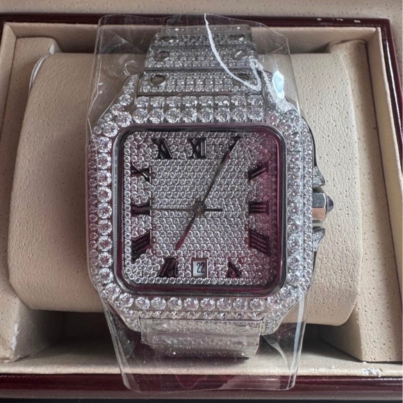 Silver Diamond-Studded Watch - Picture 2 of 5